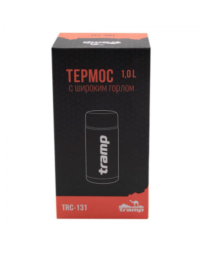 Термос Tramp с широким горлом 1л серый TRC-131