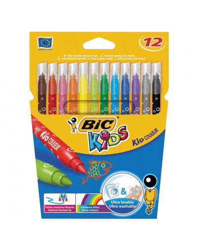 Фломастеры суперсмываемые Bic Kid Couleur 12 цветов 9202932