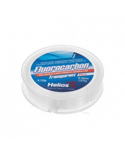 Леска флюорокарбон Helios Fluorocarbon 0,15мм 50м Transparent HS-FCT 15/50