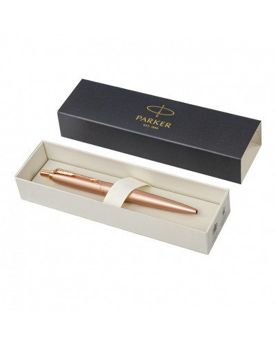 Ручка шариковая Parker "Jotter XL Monochrome Pink Gold PGT", розовое золото, сталь, синяя, 143765