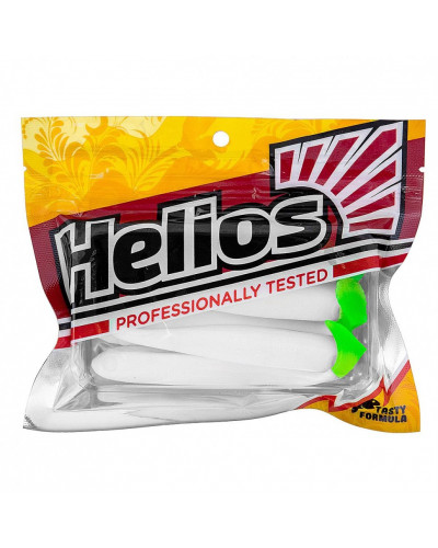 Виброхвост Helios Jumbo 4,95"/12.5 см, цвет White & Green 5 шт HS-7-016