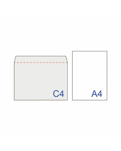 Конверты почтовые С4 клей, внутренняя запечатка, 50 шт