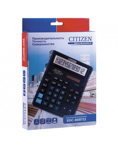 Калькулятор настольный Citizen SDC-888TII 12 разрядов 250004