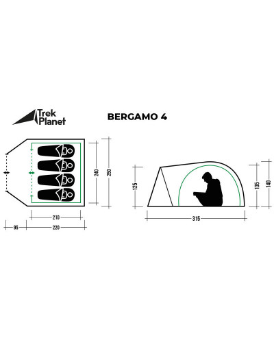 Палатка Trek Planet Bergamo 4 (70206)