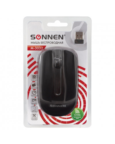 Мышь беспроводная оптическая USB Sonnen M-3032 (512640)