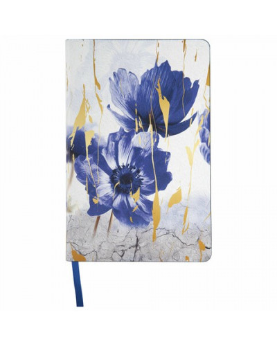 Ежедневник недатированный А5 Brauberg Vista Blue Flowers 136 листов 112013