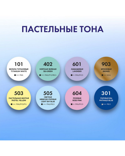 Краски акриловые для техники Флюид Арт Пастельные тона 8 цветов по 120 мл Brauberg 192241