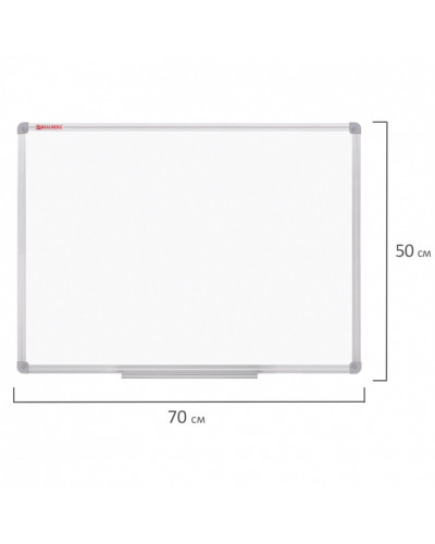 Доска магнитно-маркерная 70х50 см, алюминиевая рамка, Brauberg, 238185