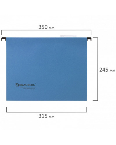 Подвесные папки А4 350х245 мм до 80 листов комп. 10 шт. синие картон Brauberg 231789