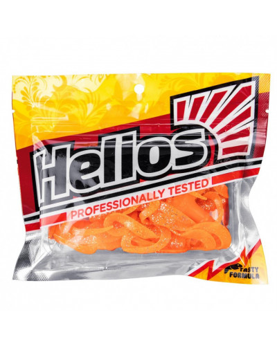 Твистер Helios Credo Four Tail 2,35"/6,0 см, цвет Orange & Sparkles 10 шт HS-20-022