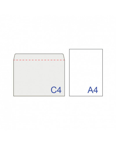 Конверты С4 (229х324 мм), без клея, 100 г/м2, к-т 500 шт., треугольный клапан 124397