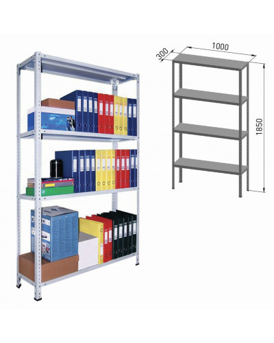 Стеллаж металлический Практик MS (MS 185/100х30/4)