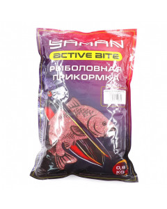 Прикормка Yaman Active Bite Плотва (тутти-фрутти), цв. красный, 900 г Y-AB-09