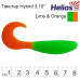 Твистер Helios Hybrid 3,15"/8,0 см, цвет Lime & Orange 7 шт HS-14-020