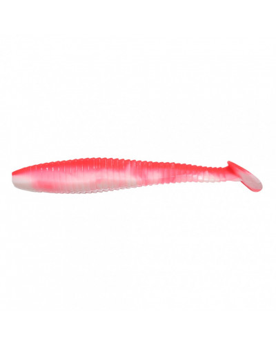 Виброхвост Yaman PRO Flatter Shad, р.4 inch, цвет #27 - Red White (уп. 5 шт.) YP-FS4-27