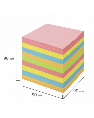 Блок для записей в подставке Brauberg куб 9х9х9 см, цветной 122225