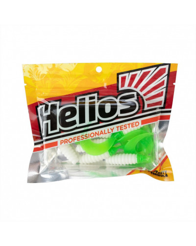 Твистер Helios Credo 2,35"/6,0 см, цвет White & Green 7 шт HS-10-016