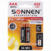 Батарейки аккумуляторные Sonnen HR03 (AAA) Ni-Mh 650 mAh 2 шт 454236