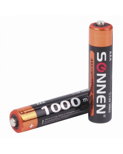 Батарейки аккумуляторные Sonnen HR03 (AAA) Ni-Mh 1000 mAh 2 шт 454237